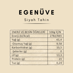 Ege Nüve Siyah Tahin (600 g cam kavanoz) : Doğanın Lezzeti, Sağlığın Kaynağı